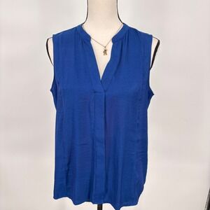 Banana Republic Sleeveless Top Women's Medium Blue V Neck Career Casual